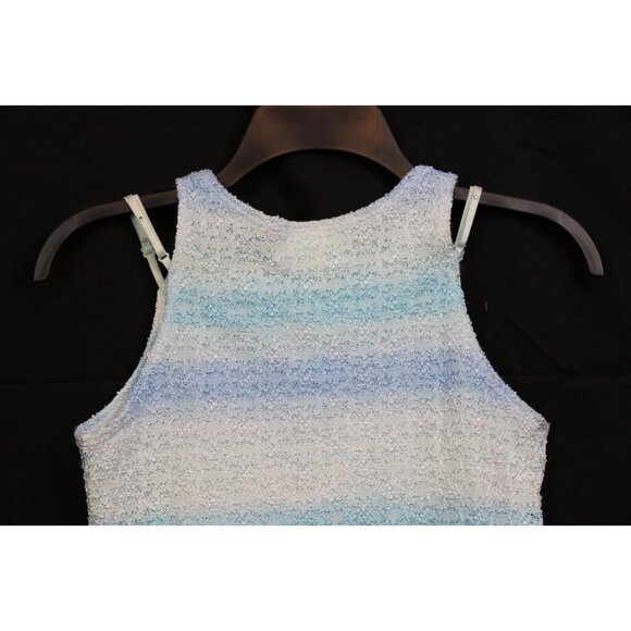 Sara Sara 2pc Tank Top Skirt 12 Blue Ombre Rhinestone Beach Ocean Stretch Casual - Picture 6 of 12